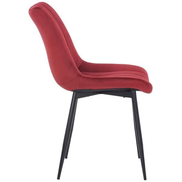 Rahden Velvet Dining Chair - CLP - Röd - 1 sits - Metall - Skandinavisk - Modern