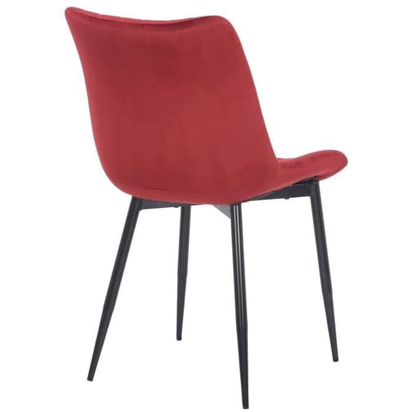 Rahden Velvet Dining Chair - CLP - Röd - 1 sits - Metall - Skandinavisk - Modern