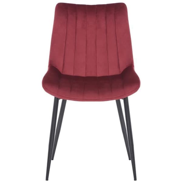 Rahden Velvet Dining Chair - CLP - Röd - 1 sits - Metall - Skandinavisk - Modern