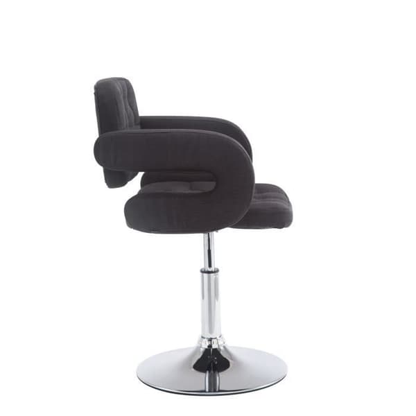 Höjdjusterbar loungestol i tyg - Trendiga möbler - Svart - Med armstöd - Modern design