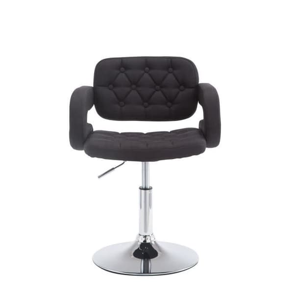 Höjdjusterbar loungestol i tyg - Trendiga möbler - Svart - Med armstöd - Modern design