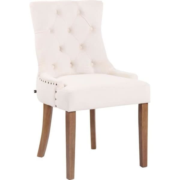 Aberdeen Velvet Dining Chair - Ljus eller Mörk Antik Bas - Cream-Light Antique