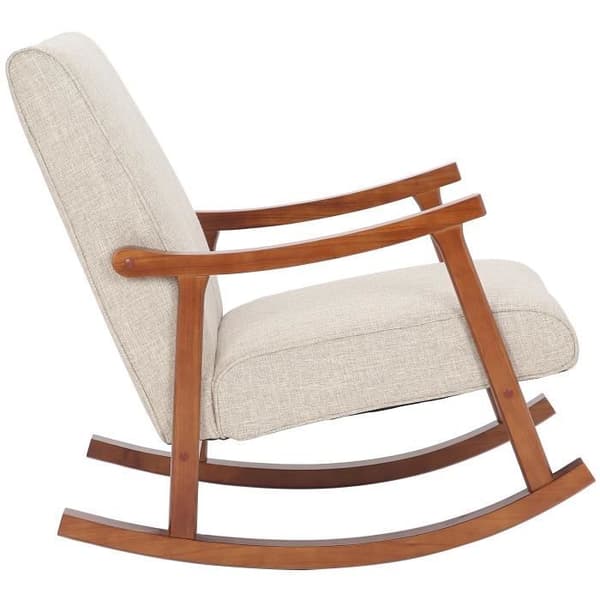 Morelia gungstol i tyg med ben av valnöt - Kräm - CLP - Vardagsrum - 1 sits - Modern - Design