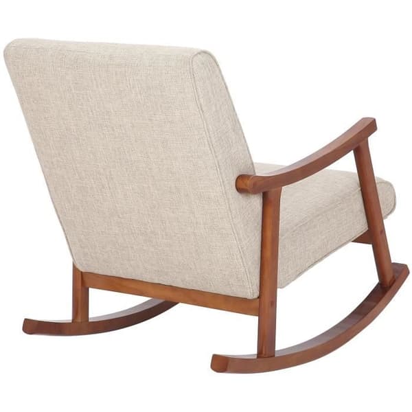 Morelia gungstol i tyg med ben av valnöt - Kräm - CLP - Vardagsrum - 1 sits - Modern - Design