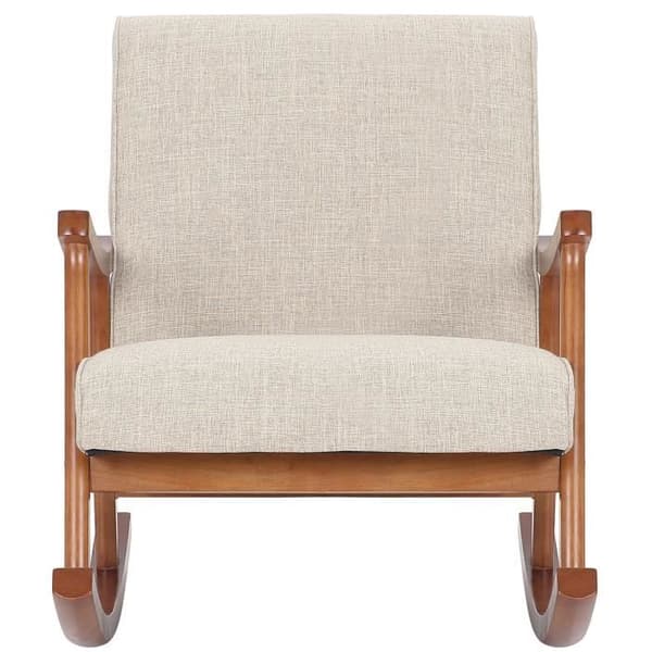 Morelia gungstol i tyg med ben av valnöt - Kräm - CLP - Vardagsrum - 1 sits - Modern - Design