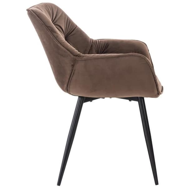 Tanna Velvet Matstol - CLP - Modern - Brun - Med armstöd - Tyg - Metall