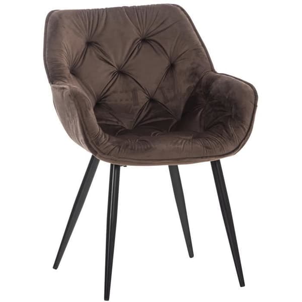 Tanna Velvet Matstol - CLP - Modern - Brun - Med armstöd - Tyg - Metall