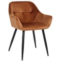 Miniatyrbild 1 av 4: Emia Velvet Dining Chair - CLP - Skandinavisk design - Brun - Med armstöd - 1 sits
