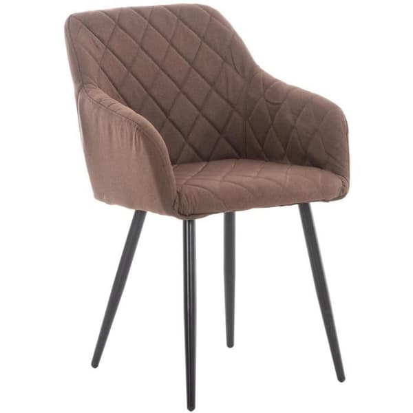 Retro Shila matstol i tyg eller sammet med armstöd och metallben [beige]