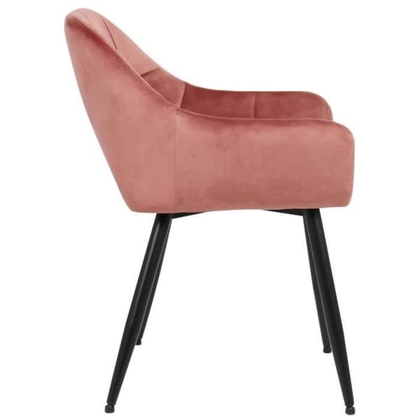Matsalsstol - CLP - Emia - Rosa - Sammet - Med armstöd - Skandinavisk design