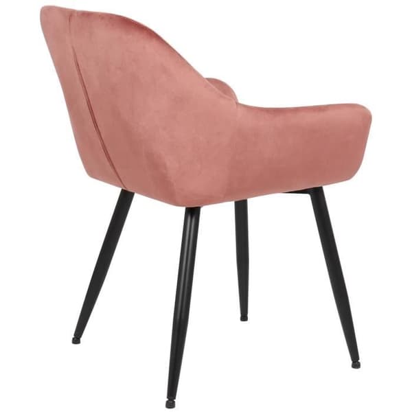 Matsalsstol - CLP - Emia - Rosa - Sammet - Med armstöd - Skandinavisk design