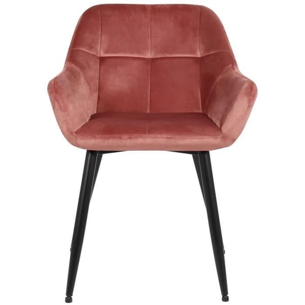 Matsalsstol - CLP - Emia - Rosa - Sammet - Med armstöd - Skandinavisk design
