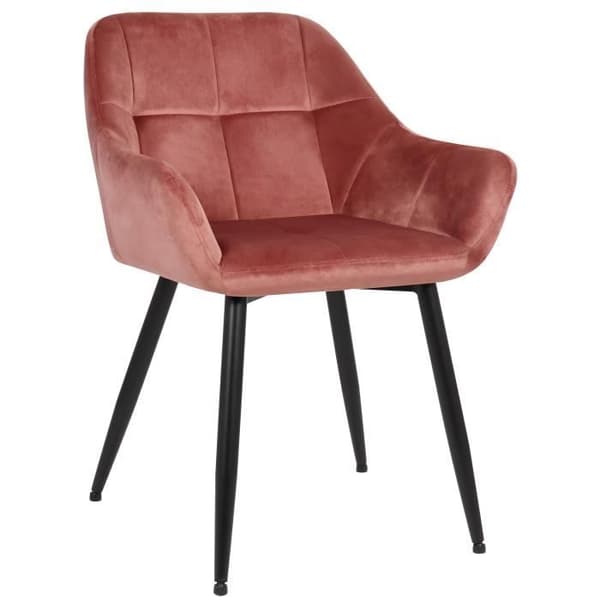 Matsalsstol - CLP - Emia - Rosa - Sammet - Med armstöd - Skandinavisk design
