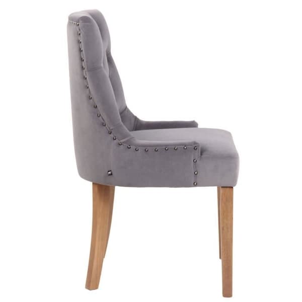 Aberdeen Velvet Dining Chair - CLP - Grå - Med armstöd - Modern design