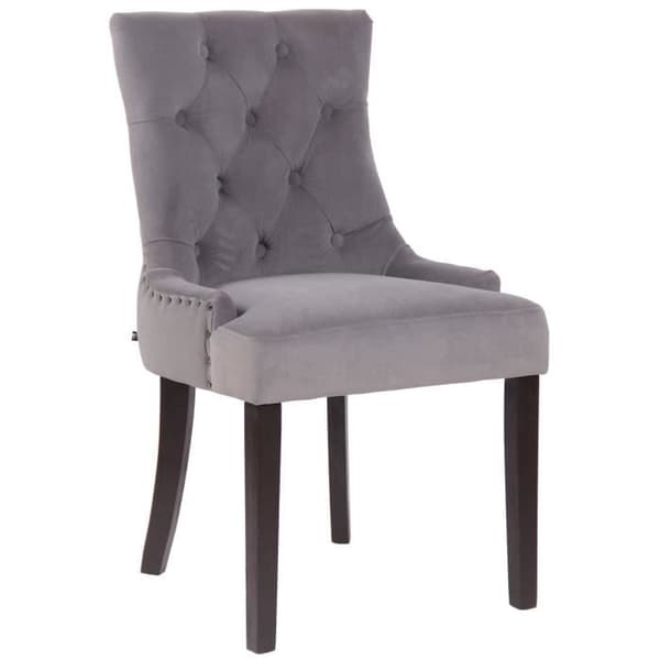 Aberdeen Velvet Dining Chair - ljus eller mörk antik bas, grå-antik