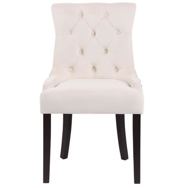 Aberdeen Velvet Dining Chair - Ljus eller mörk antik bas - Cream-antik