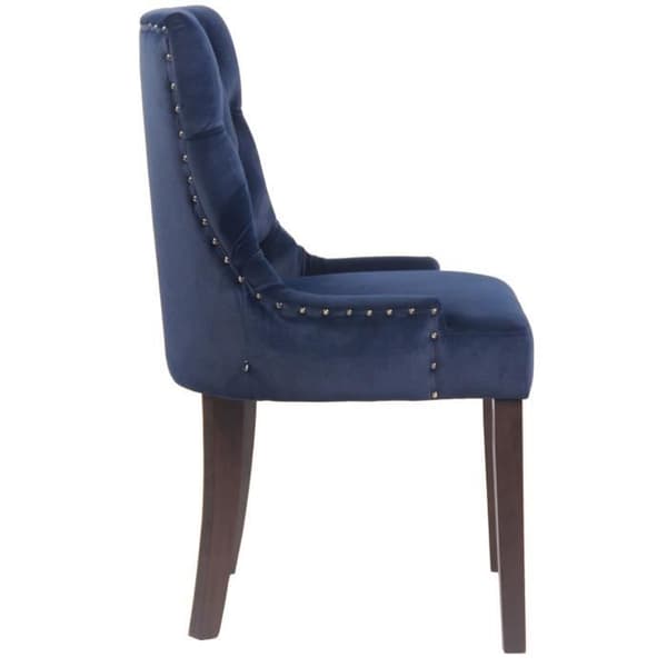 Aberdeen Velvet Dining Chair - Ljus eller Mörk Antik Bas - Antik Blå