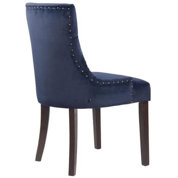 Aberdeen Velvet Dining Chair - Ljus eller Mörk Antik Bas - Antik Blå