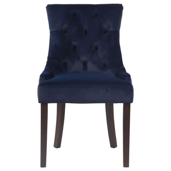 Aberdeen Velvet Dining Chair - Ljus eller Mörk Antik Bas - Antik Blå