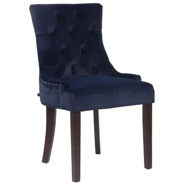 Aberdeen Velvet Dining Chair - Ljus eller Mörk Antik Bas - Antik Blå