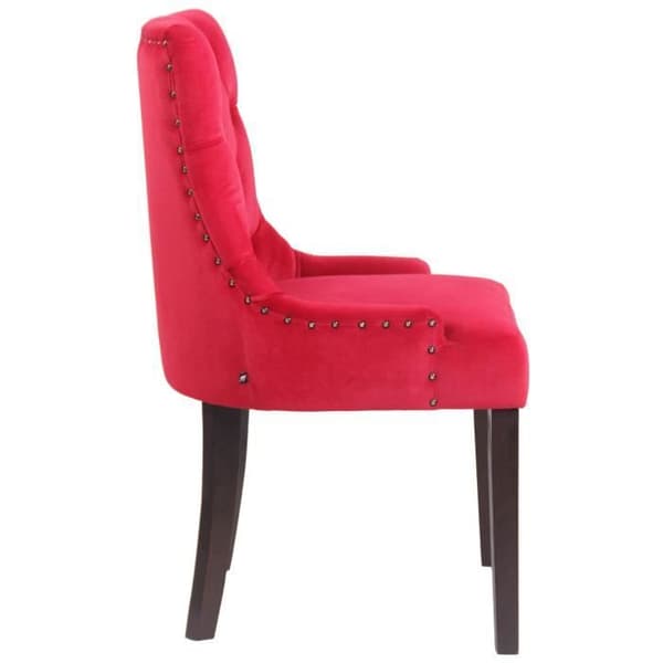 Matstol - CLP - Aberdeen - Röd-antikt Sammet - Armstöd - Modern Stil