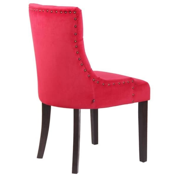 Matstol - CLP - Aberdeen - Röd-antikt Sammet - Armstöd - Modern Stil
