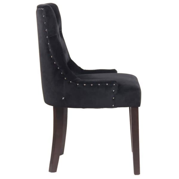 Aberdeen Velvet Dining Chair - CLP - Modern design - Träfot - Svart