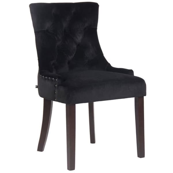 Aberdeen Velvet Dining Chair - CLP - Modern design - Träfot - Svart