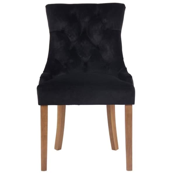 Matsalsstol - CLP - Aberdeen i sammet - Svart - Med armstöd - Elegant design