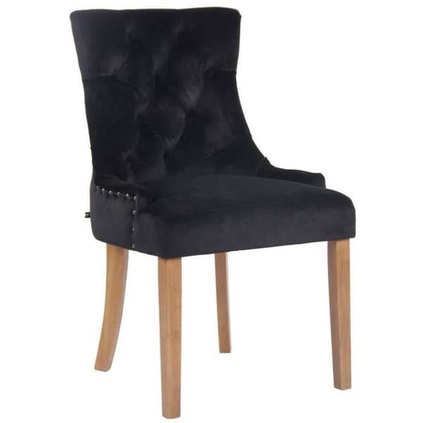 Matsalsstol - CLP - Aberdeen i sammet - Svart - Med armstöd - Elegant design