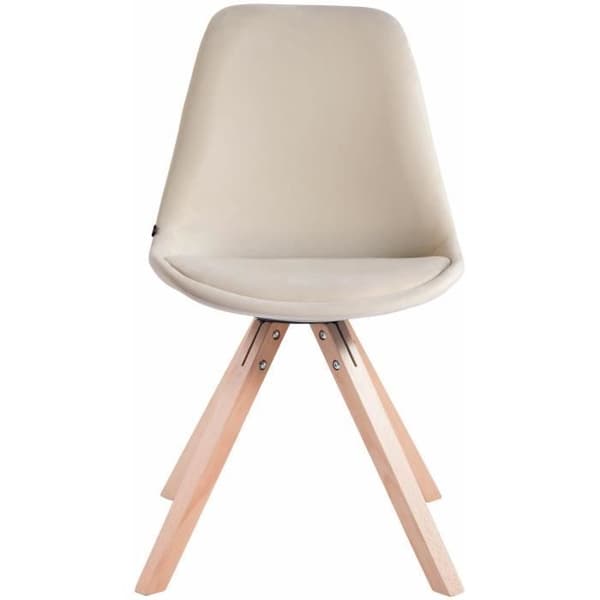 Retro TOULOUSE stol klädd i sammet - skandinavisk stil - beige