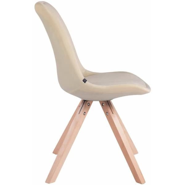 Retro TOULOUSE stol klädd i sammet - skandinavisk stil - beige