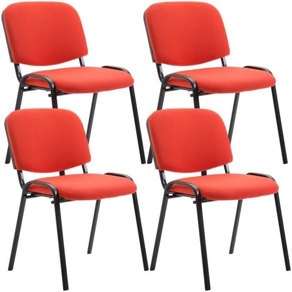 Set med 4 Ken besöksstolar i tyg - CLP - Contemporary - Design - Röd
