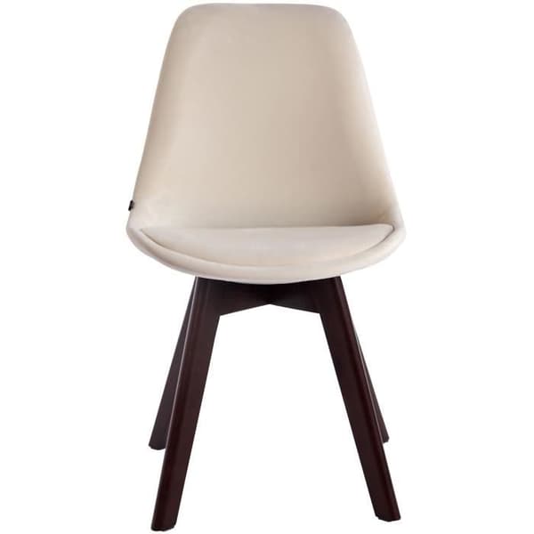 Besöksstol - CLP - Borneo V2 - Sammet - Cream-Walnut