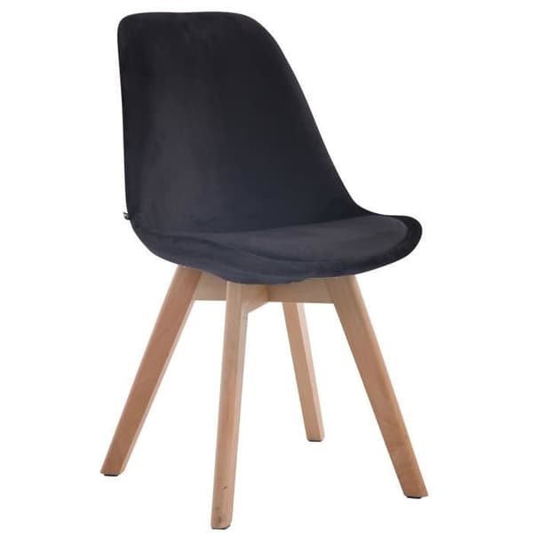 Borneo V2 besöksstol i sammet - Svart - Natur - Chic och Glamorös Design