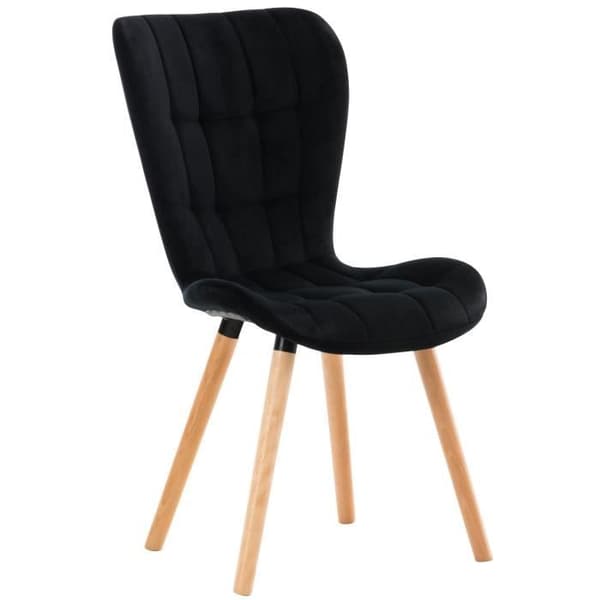 Matbordsstol - CLP - Elda Velvet - Svart - Vintage - Massivt trä