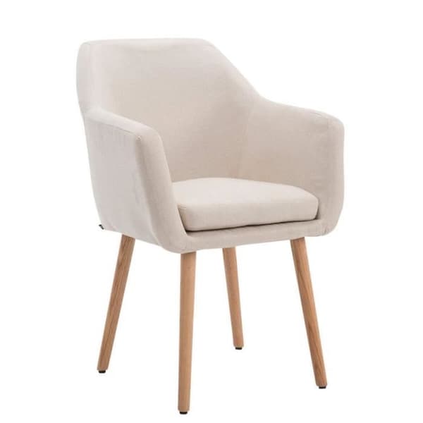 Utrecht retro matsalsstol i tyg - CLP - Beige - Med armstöd - Skandinavisk design