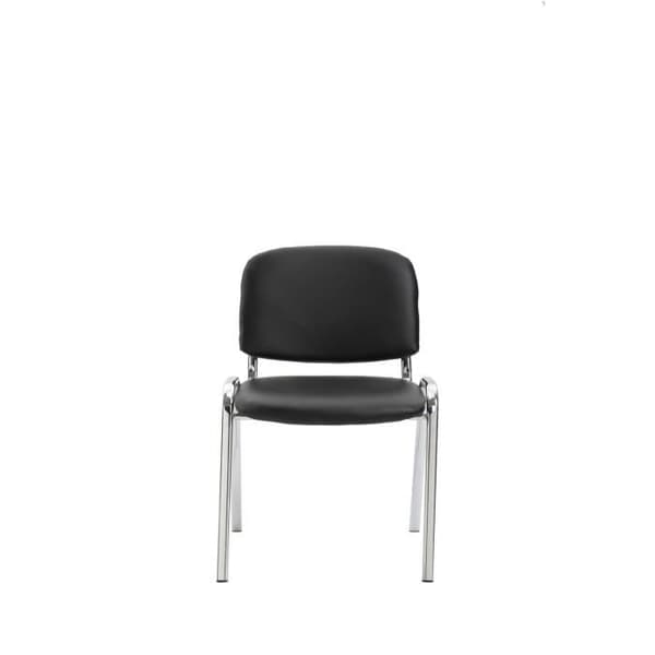 Ken besöksstol i konstläder och bas i krommetall - Svart - CLP - Klassisk design - Bekväm