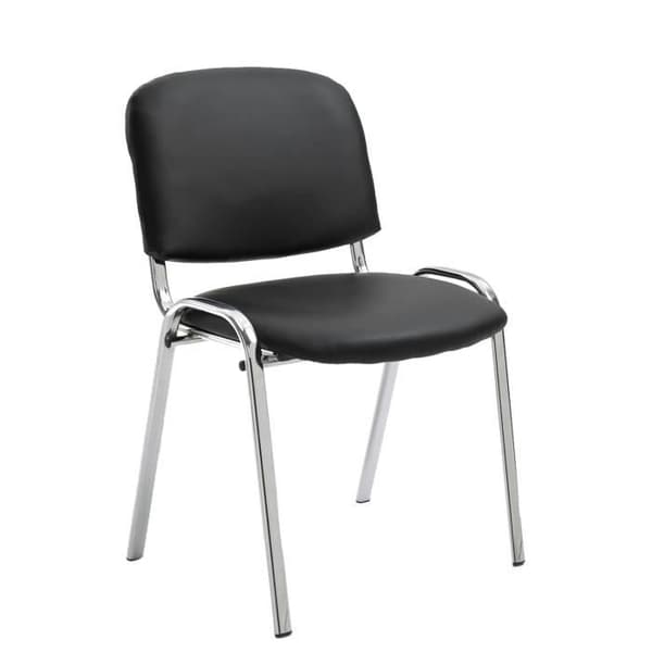Ken besöksstol i konstläder och bas i krommetall - Svart - CLP - Klassisk design - Bekväm