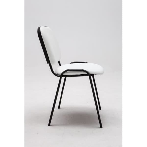 Ken Visitor Chair i konstläder - CLP - Vit - Stapelbar - Inomhus - Metall