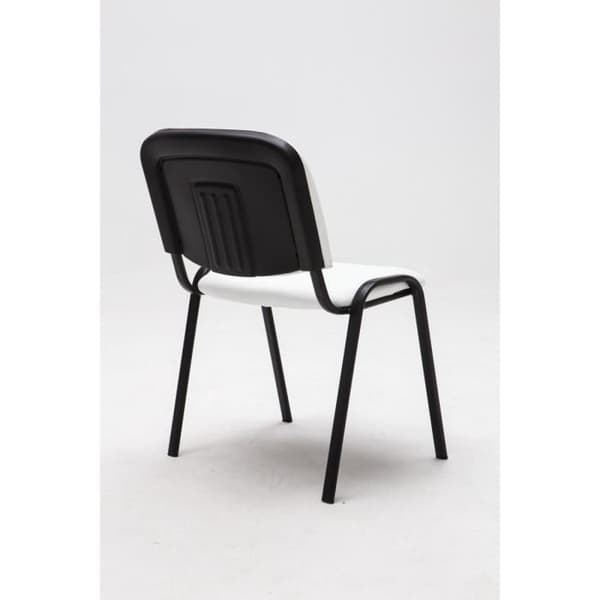 Ken Visitor Chair i konstläder - CLP - Vit - Stapelbar - Inomhus - Metall