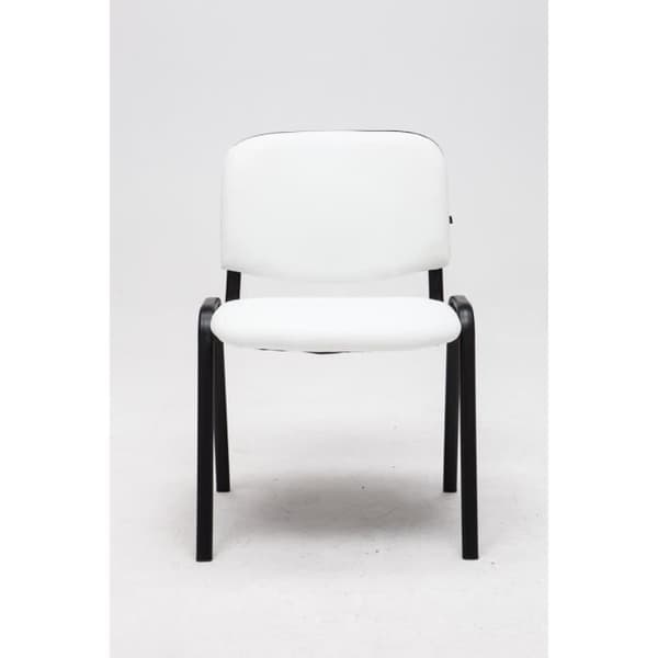 Ken Visitor Chair i konstläder - CLP - Vit - Stapelbar - Inomhus - Metall