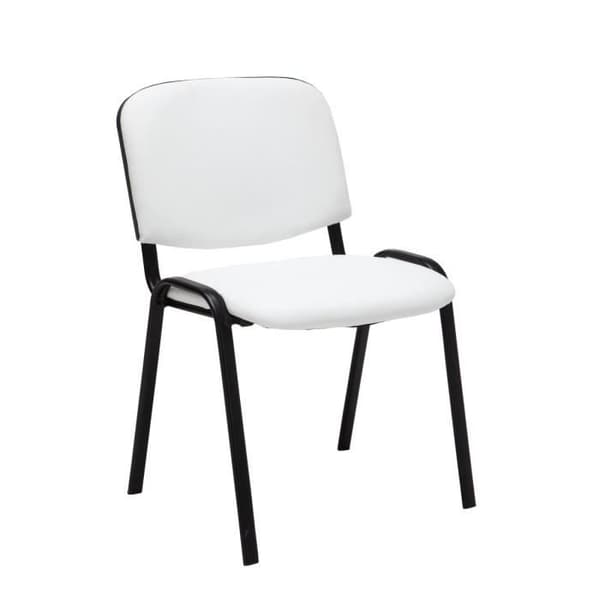 Ken Visitor Chair i konstläder - CLP - Vit - Stapelbar - Inomhus - Metall