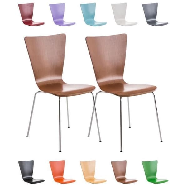 Aaron stapelbara stolar i trä och metall - CLP - Set med 2 - Brun - Modern design
