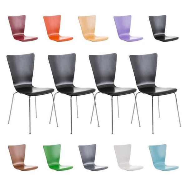 CLP Set med 4 stapelbara AARON-stolar, ergonomisk träsits