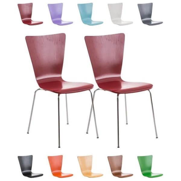 Set med 2 AARON stapelbara stolar - CLP - Metall och trä - Ergonomisk sits - Grå