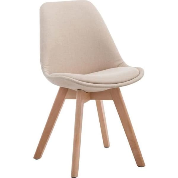 Borneo V2 besöksstolstyg - Cream-Nature - CLP - Modernt - Design - Massivt trä