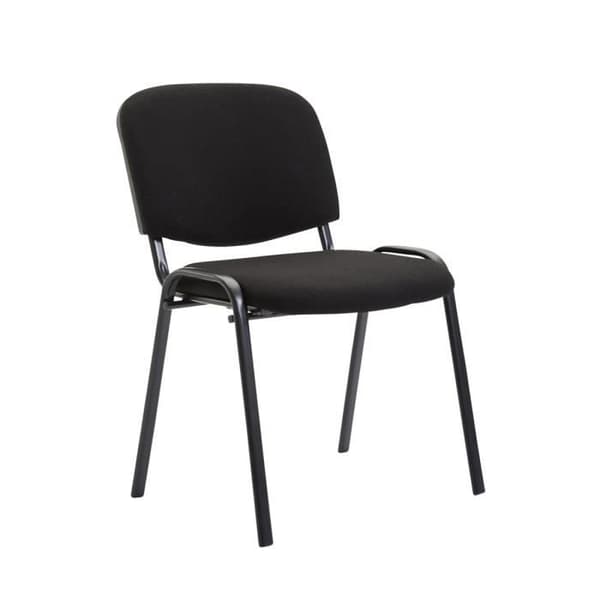 Set med 4 besöksstolar i Ken-tyg - CLP - Stapelbar - Svart