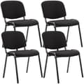 Miniatyrbild 1 av 3: Set med 4 besöksstolar i Ken-tyg - CLP - Stapelbar - Svart