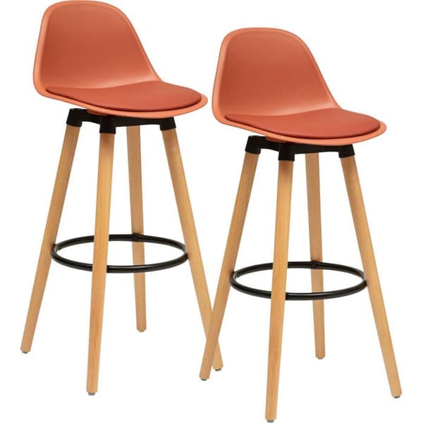 Set med 2 skandinavisk stil "Maxon" Atmosphera dekorativa barstolar - Terracotta